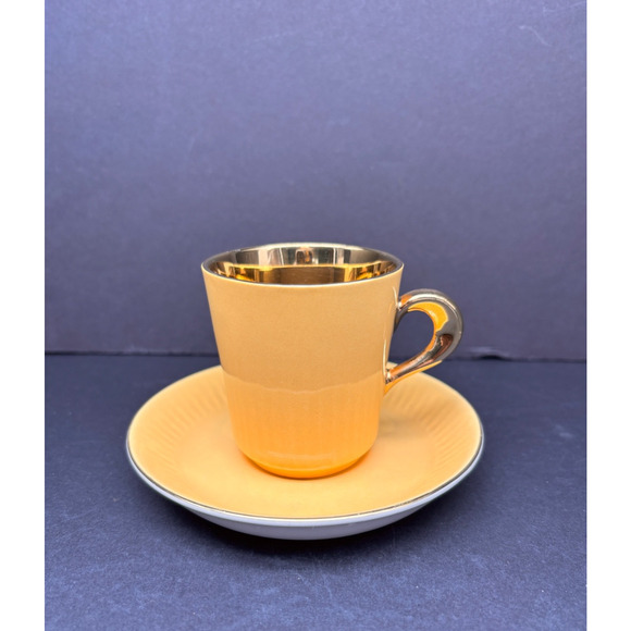 Vintage MCM 50s Figgjo Flint Demitasse Espresso Cup 22k Gold inside Norway - Picture 1 of 16